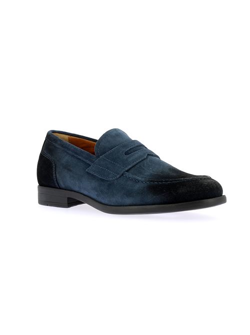 mocassino uomo in camoscio blu NERO GIARDINI | E302785UE207